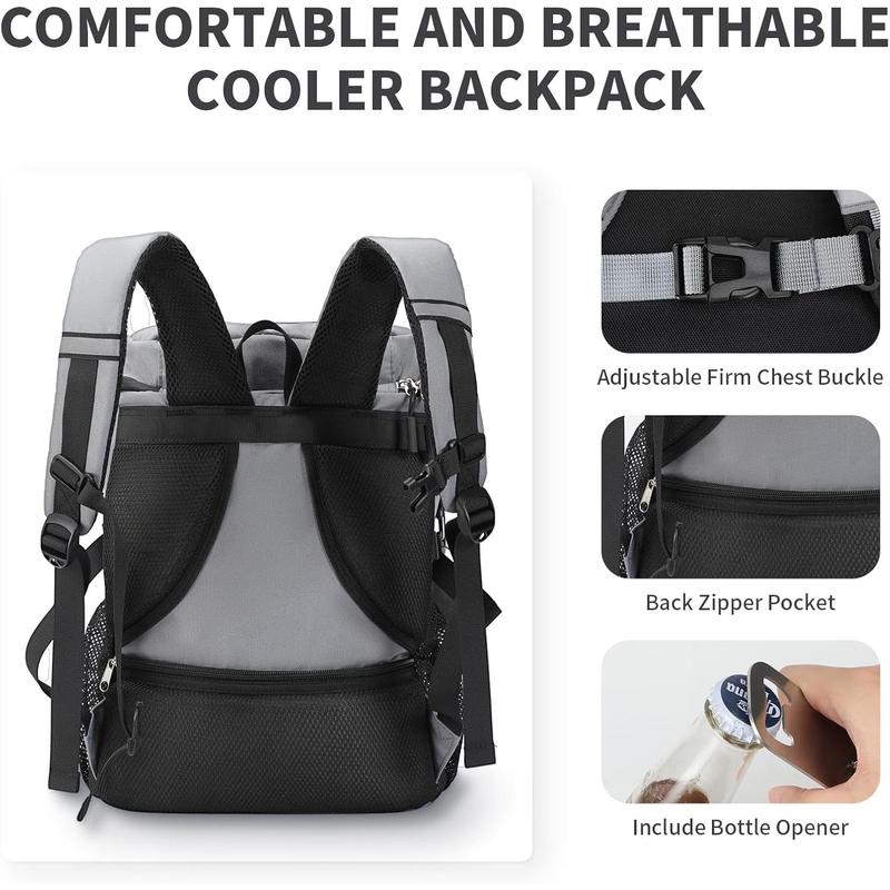 Cooler Backpack 30 Cans Insulated Backpack Cooler Leak-Proof Camping Cooler, Beach Cooler, Ice Chest Backpack, Lightweight Travel Cooler Lunch Backpack for Hiking