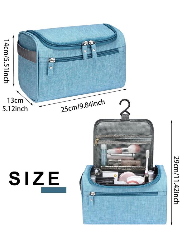 Portable Toiletry Bag, with Hanging Hook, Waterproof Zipper Makeup Bag, Foldable Toiletry Organizer Pouch for Travel, Outdoor, Camping, Hiking, Daily Use