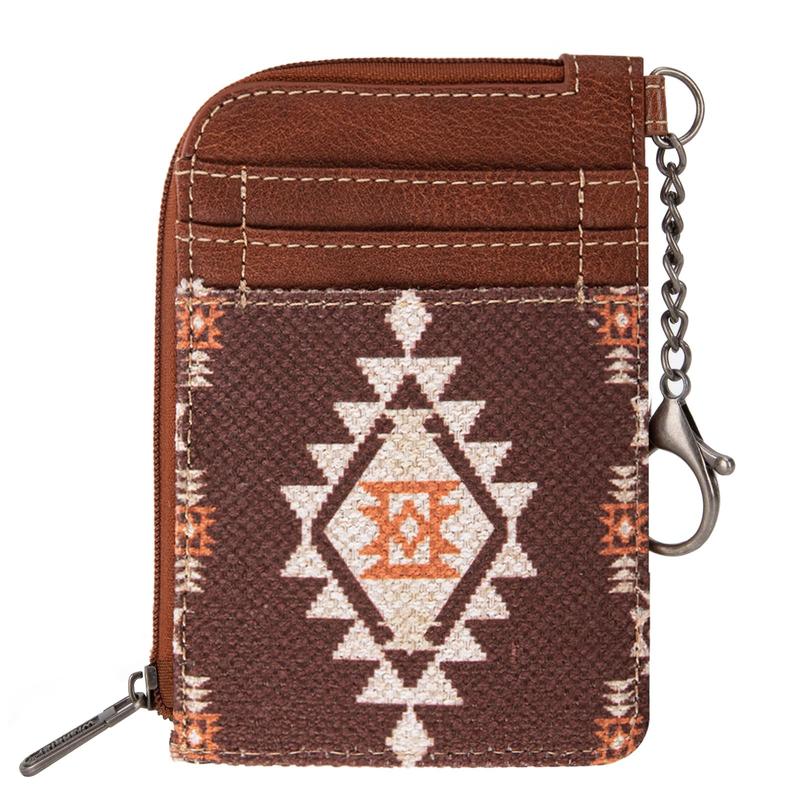 Wrangler Aztec Card Wallet for Women Western Credit Card Holder with Zipper Pocket XZY-WG2203-W005CF