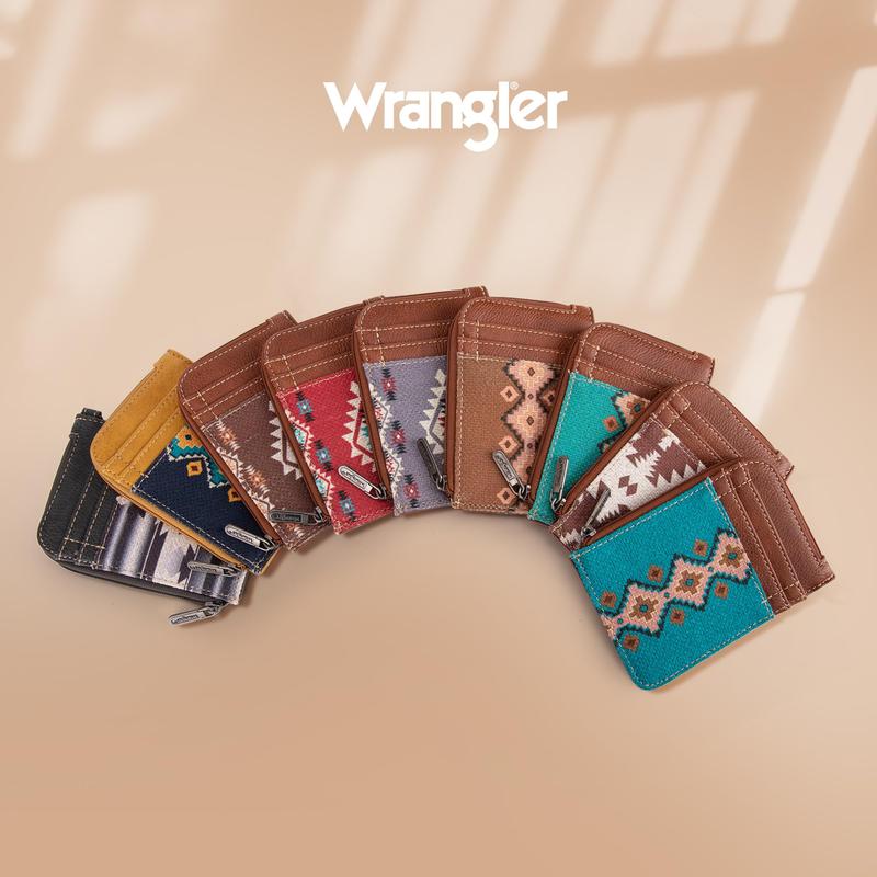 Wrangler Aztec Card Wallet for Women Western Credit Card Holder with Zipper Pocket XZY-WG2203-W005CF