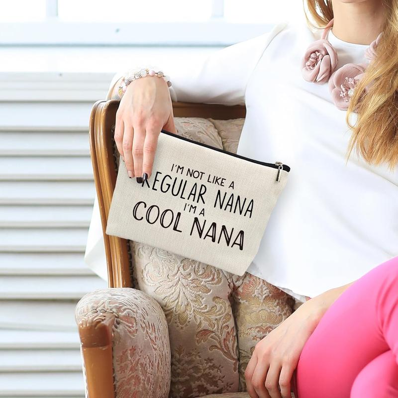 Nana Gifts Makeup Bag, Mothers Day Gifts for Nana Make Up Bag, Nana Gifts from Grandkids, Grandma Gifts, Im Cool Nana Cosmetic Bag Travel Makeup Make Up Pouch Gifts for Nana Grandma Purse