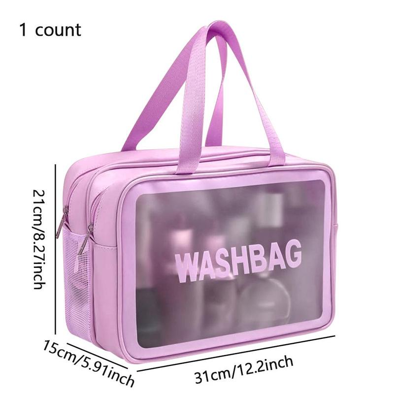 Large Capacity Double-layer Makeup Bag, Portable Travel Cosmetic Bag, Multifunctional Bath and Swimming Storage Bag, Makeup Organizer for Home & Travel