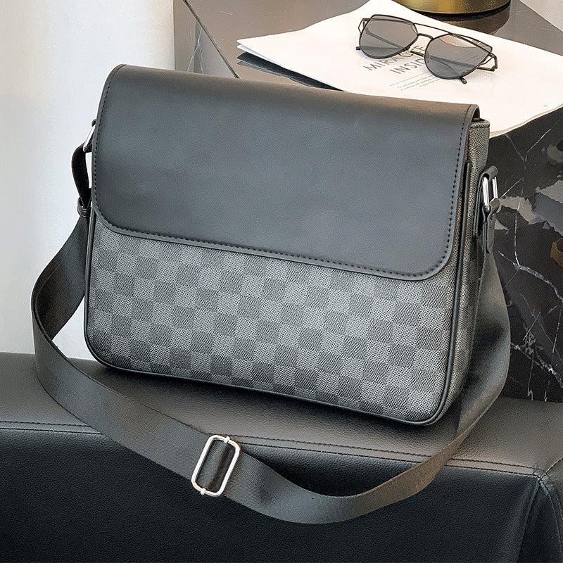 Men S Shoulder Leather Plaid Leather Messenger Bag Men Locking Tablet Briefcase Adjustable Handle Crossbody Bags For Women Medium Saddle Bag