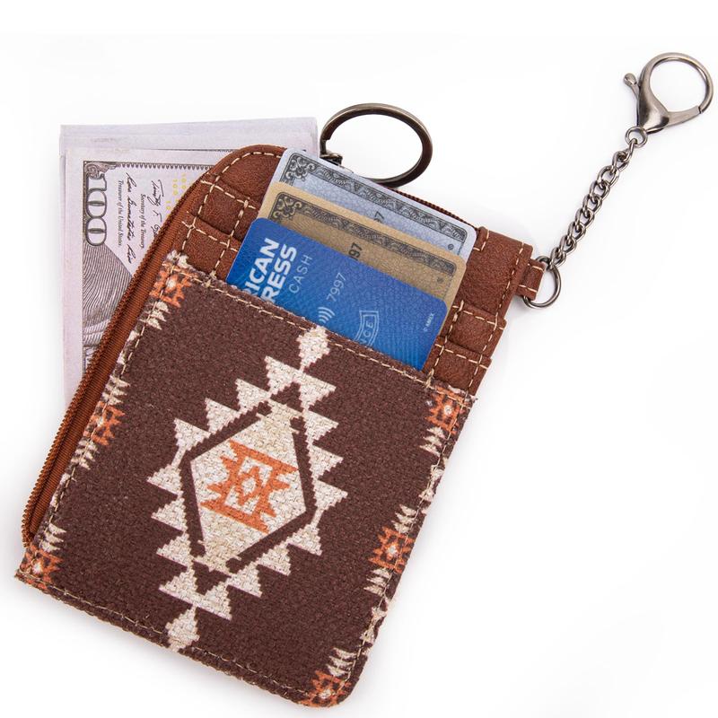 Wrangler Aztec Card Wallet for Women Western Credit Card Holder with Zipper Pocket XZY-WG2203-W005CF