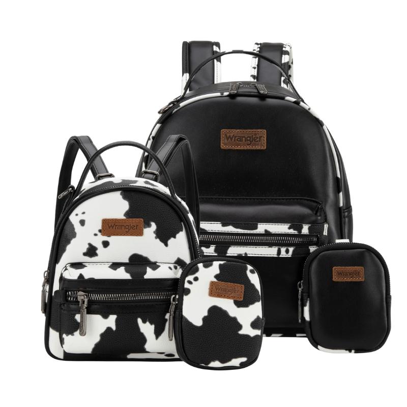 Wrangler-- Moo Moo Cow Print 2 Backpack Set