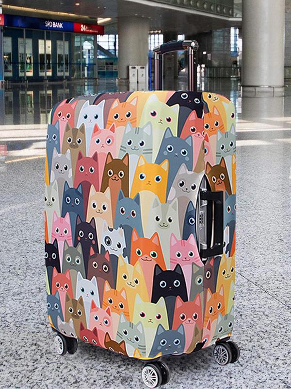 Colorblock Pattern Travel Luggage Cover, Elastic Dust Cover for Men and Women, Fashionable Luggage Cover for Trolley Suitcases