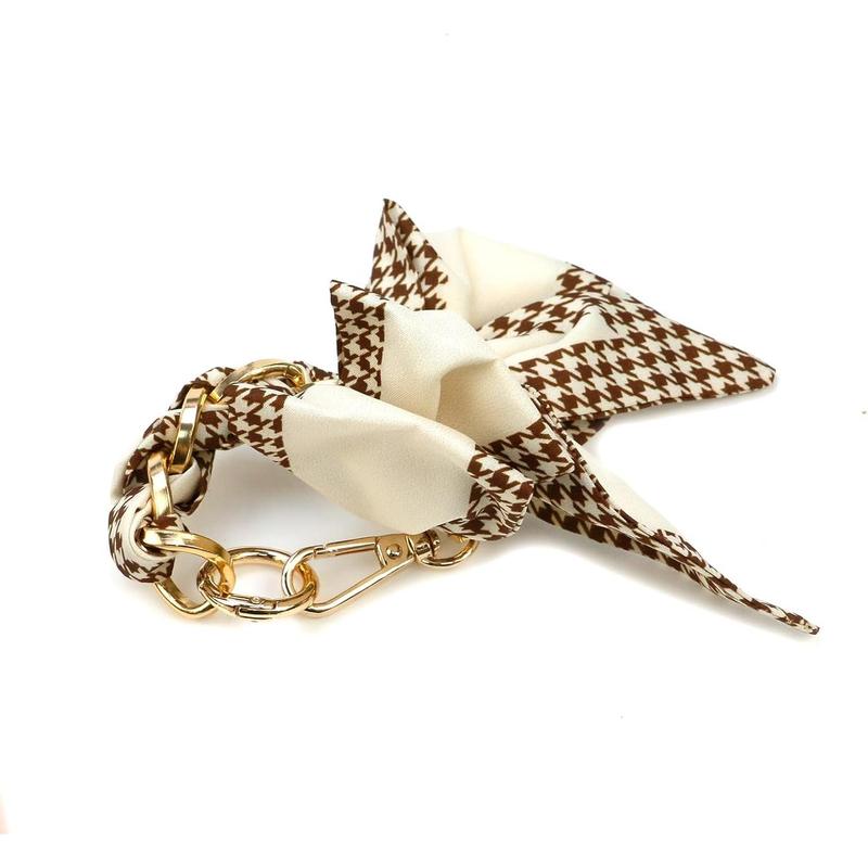 Handbag extender chain brown silk bowknot purse chain strap extender replacement Women bag scarf decoration for purse, handbags, bag, Cross bag