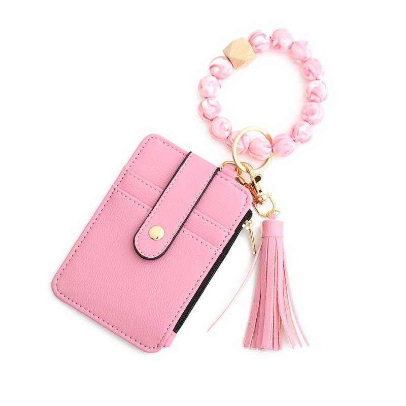 24 Ornament Document Package Folded Card Holder Silica Gel Bracelet Bracelet Keychain Leather Wallet