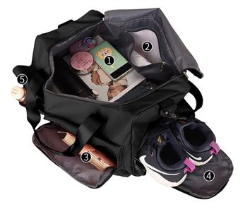 Trendy Multi-Pocket Travel Bag with Dry Wet Separation - Lightweight Handheld & Shoulder Weekender for Fitness & Travel