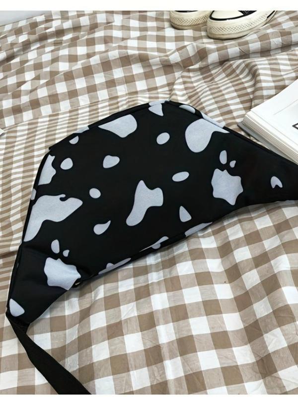 Women's Casual Chic Cow Pattern Zip Fanny Bag