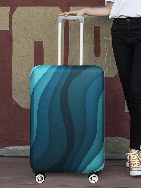 Colorblock Pattern Travel Luggage Cover, Elastic Dust Cover for Men and Women, Fashionable Luggage Cover for Trolley Suitcases