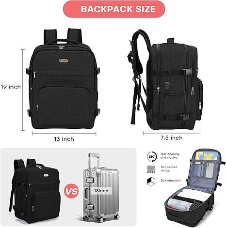 BAGLHER Travel Backpack For Traveling, Carry On Professional Business Laptop Backpack with USB Charging Port & Shoe Pouch.Flight Approved Waterproof Sports Luggage Hiking Backpack for Airplanes go bag purple multi-function