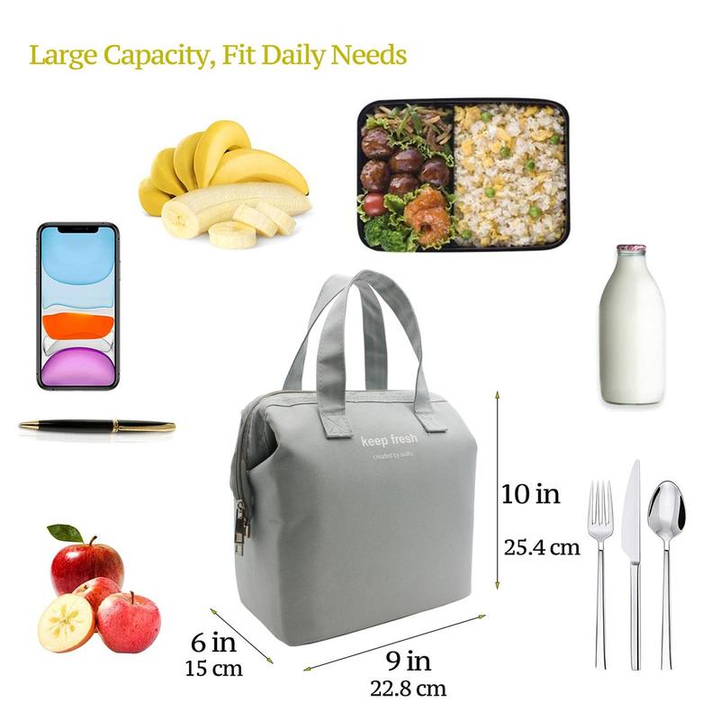 Large Capacity Lunch Bag, Portable Insulated Bento Bag, Kitchen Accessories, Kitchen Gadget, Lunch Box Storage Bag for Office School, Travel Essentials, Summer for Gift, Kitchen Gadgets 2024