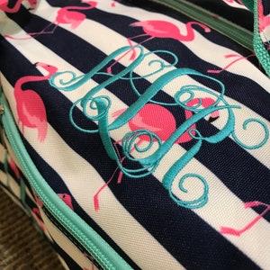 Personalized Flamingo Gym Duffel Bag for Overnight Sport Gym Vacation Travel Match Flamingo Cosmetic Bag