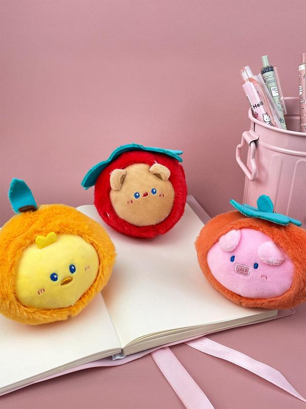 Cute Cartoon Pig & Chicken & Bear Design Plush Toy Pendant, Soft Bag Charm for Women & Men, Bag Decoration for Backpack, Car, Keychain