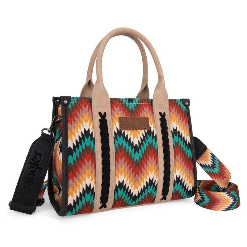 Wrangler Retro Chevron Southwestern Print Dual Sided Print Crossbody Tote Handbag