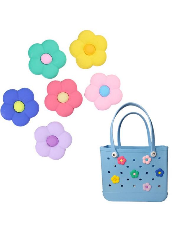 Cute Flower Shaped Bag Charms for Beach Bag, Fashionable Bag Decoration for Beach Tote Bag, Novelty Beach Bag DIY Accessories As Gift for Women & Girls