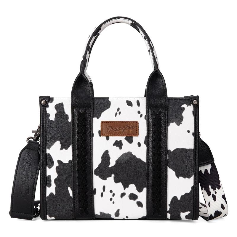 Wrangler Western Fashion Cow Print Tote bag and Wallet 2 PCS