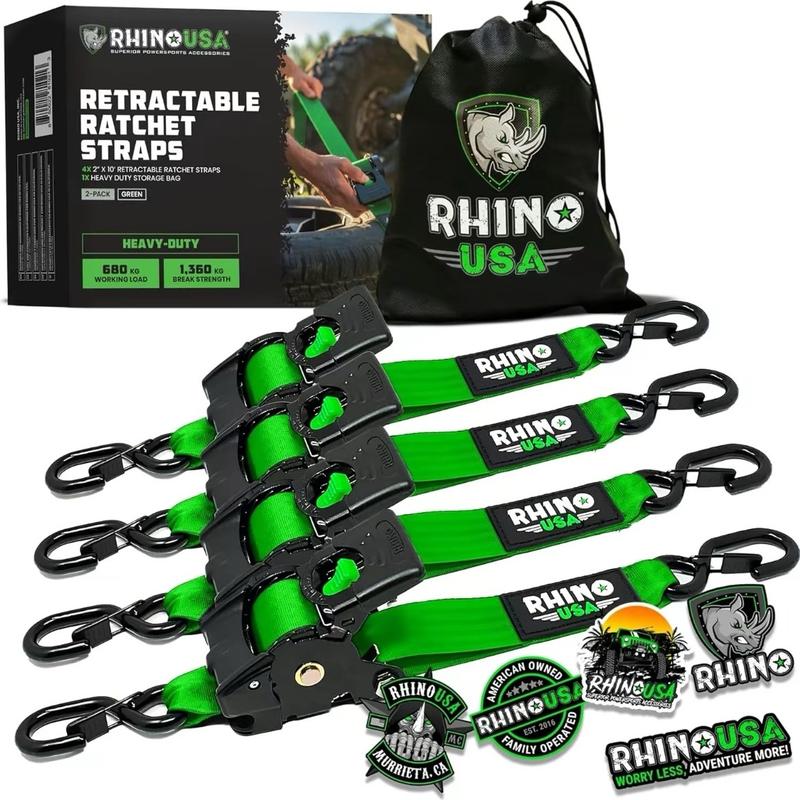 Rhino Auto Securing Straps - Ratchet Straps for Secure Carrying and Transport