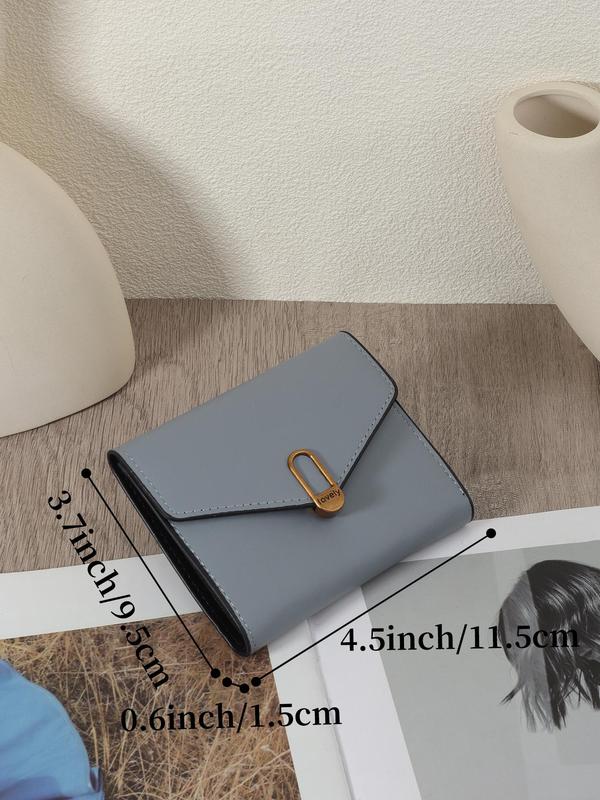 Women's Solid Color Trifold Wallet, Fashionable Pu Leather Zipper Wallet for Daily Used, Casual Trendy Versatile High-quality Wallet for Women