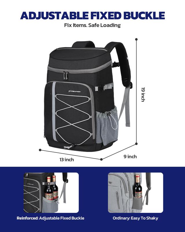 Maelstrom Cooler Backpack,35 Can Backpack Cooler Leakproof,Insulated Soft Cooler Bag,Camping Cooler,Beach Cooler,Ice Chest Backpack,Lightweight Travel Cooler Lunch Backpack for Hiking,Shopping