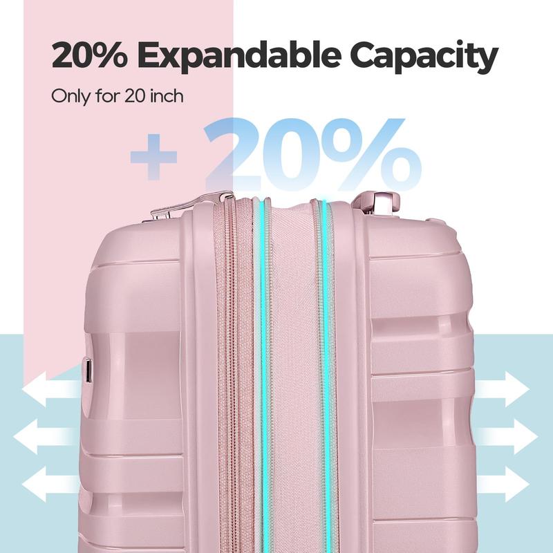 Luggage Carry On Suitcase Sets, Expandable PP Hard Shell Suitcase with Spinner Wheels,Travel Luggage with TSA Locks Airline Approved 3pc luggageset hard case 4 wheels 360 rotation expandable luggage