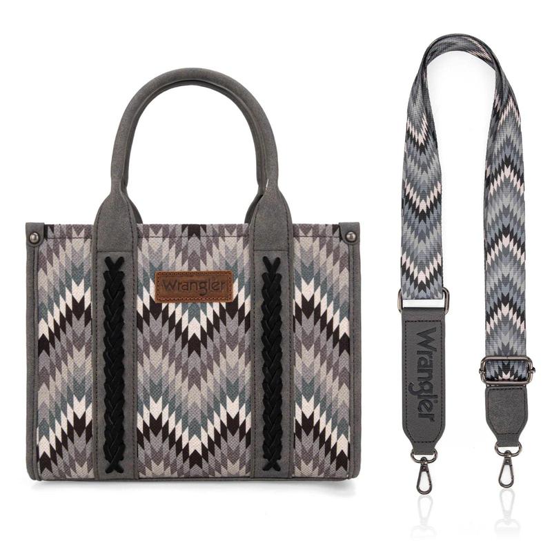 Wrangler Retro Chevron Southwestern Print Dual Sided Print Crossbody Tote Handbag