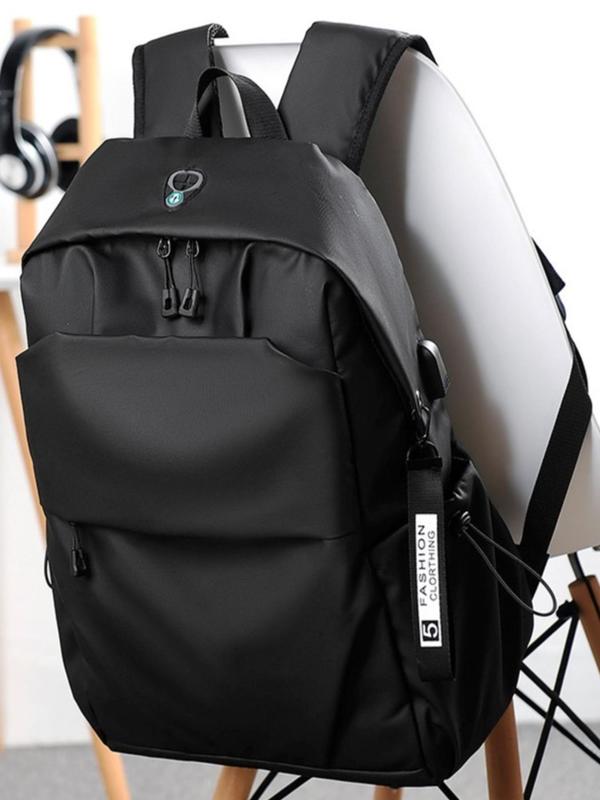 Unisex Minimalist Plain Built-in Organizer Dustproof Large Volume Backpack With Adjustable Strap, Casual Solid Business Laptop Backpack, Functional Backpack For Men & Women