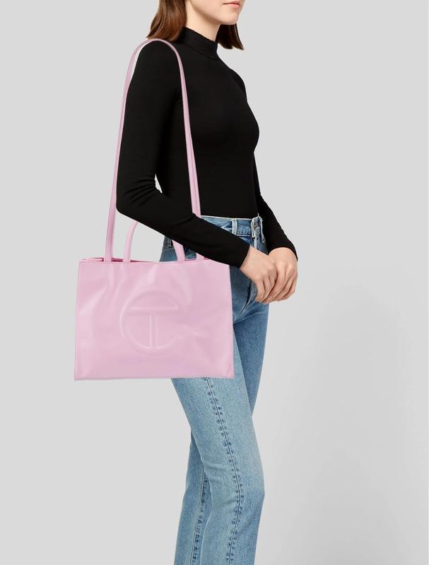 Black Friday- Gift for You-Telfar Medium Bubblegum Shopping Bag for Women - Faux Leather and Twill Lining