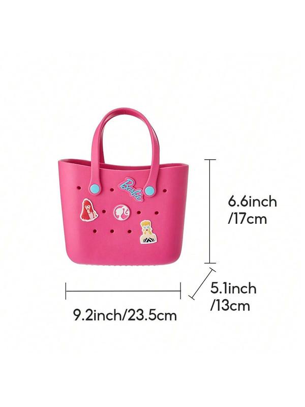 [Holiday Special]  Barbie Lunch Bag for Women - Cute Crocs Design, Durable Lunch Tote Bags for Girls, Suitable Size in Pink, Pale Pink, and Blue with Handle, Ideal for School, Work, and Barbie Daylight Shiny Series