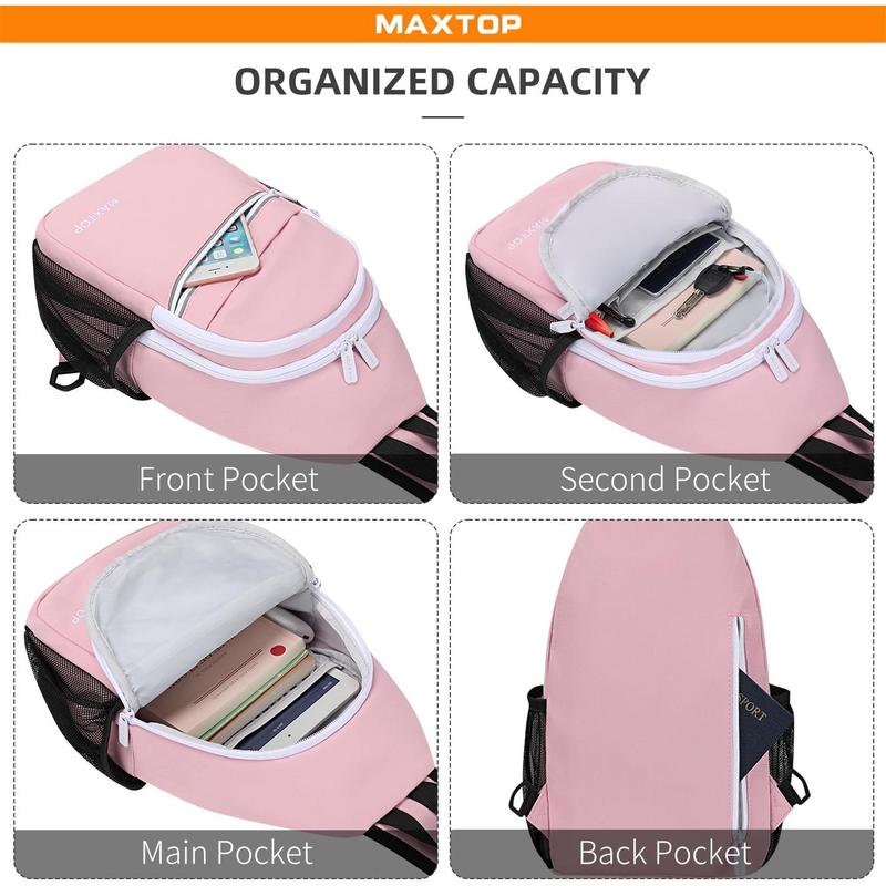 MAXTOP Sling Backpack Crossbody Sling Bag with Detachable Phone Bag for Unisex Multipurpose Travel Hiking Chest Bag