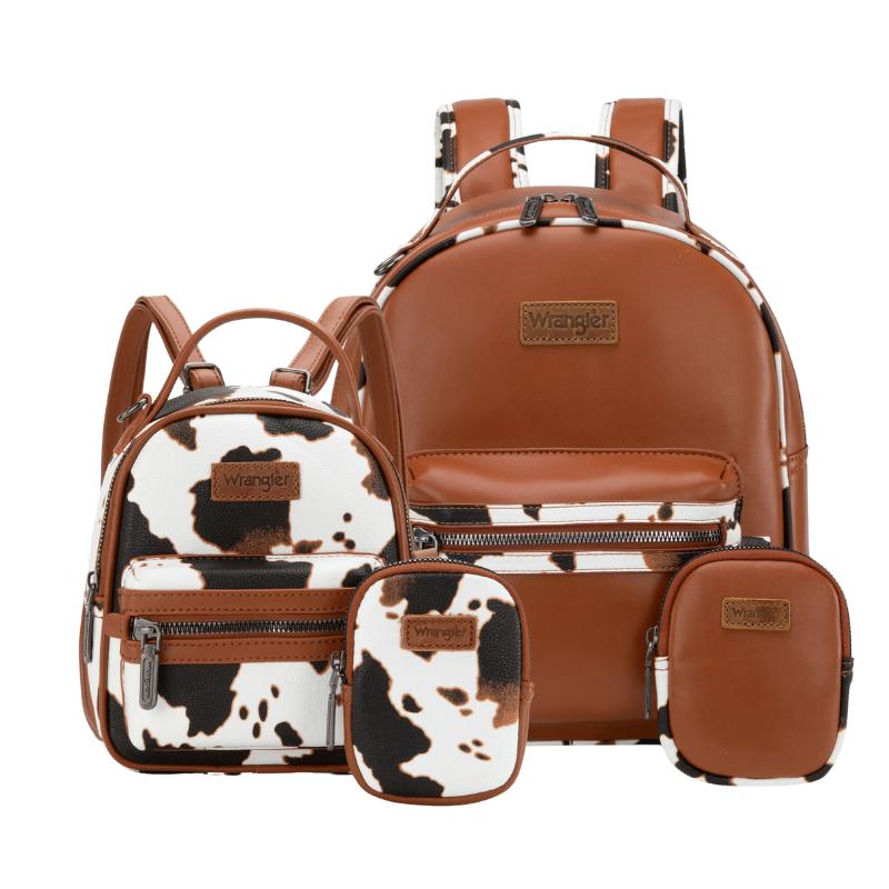 Wrangler-- Moo Moo Cow Print 2 Backpack Set