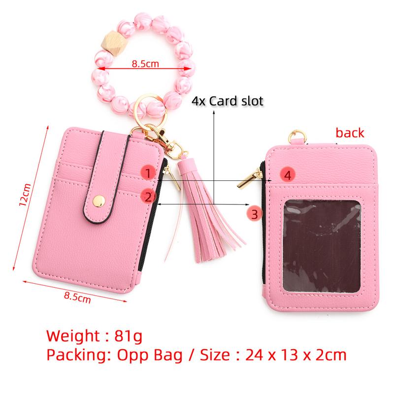 24 Ornament Document Package Folded Card Holder Silica Gel Bracelet Bracelet Keychain Leather Wallet