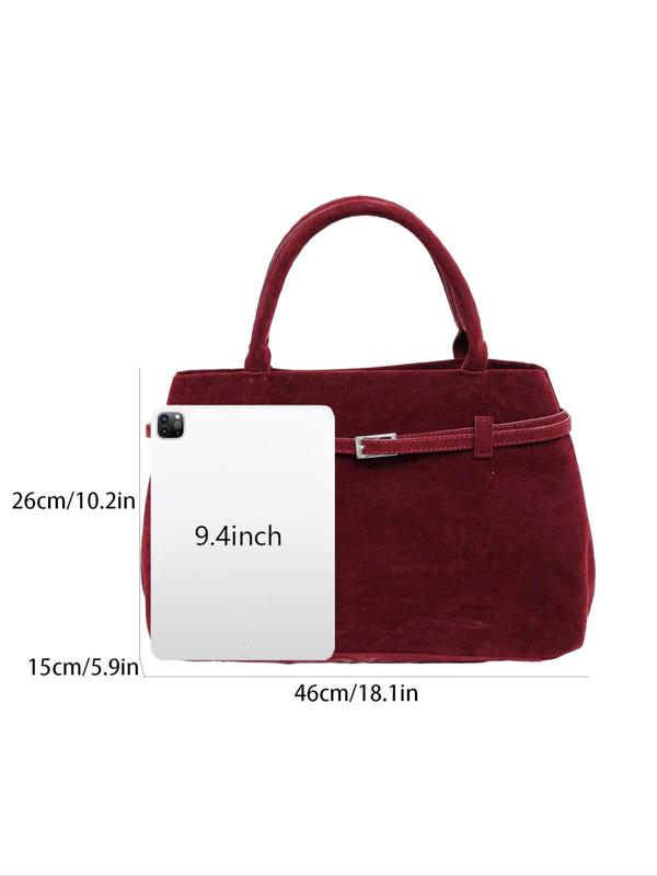 Women's Elegant Suede Tote Bag, Large Capacity Shoulder Bag for Work & Daily Used, Casual Trendy Versatile High-quality Daily Commuting Bag