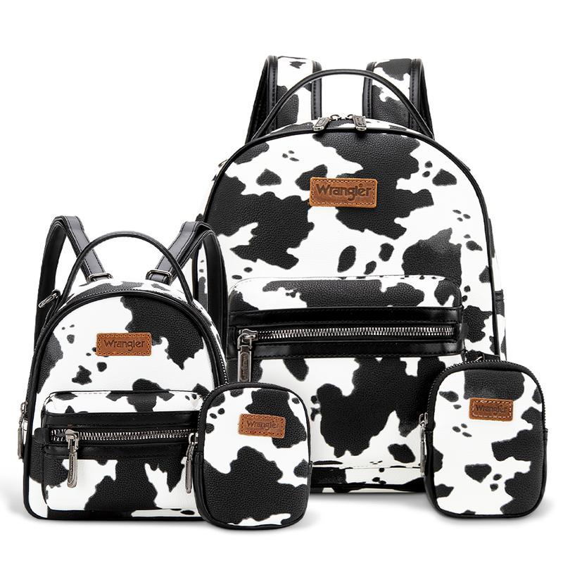 Wrangler-- Moo Moo Cow Print 2 Backpack Set