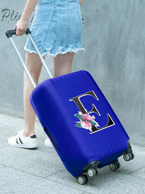 Letter & Floral Pattern Travel Case Cover, Fashionable Suitcase Protective Cover, A Must-have Protective Cover for Travel, Travel Accessories for 18-21 Inch Travel Case Cover