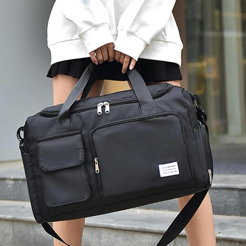 Trendy Multi-Pocket Travel Bag with Dry Wet Separation - Lightweight Handheld & Shoulder Weekender for Fitness & Travel