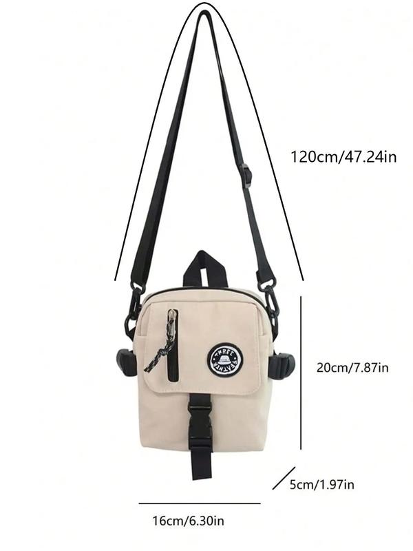 Men's Casual Plain Zipper Crossbody Bag, Fashionable Simple Phone Bag for Daily Used, Casual Trendy Versatile High-quality Daily Commuting Bag