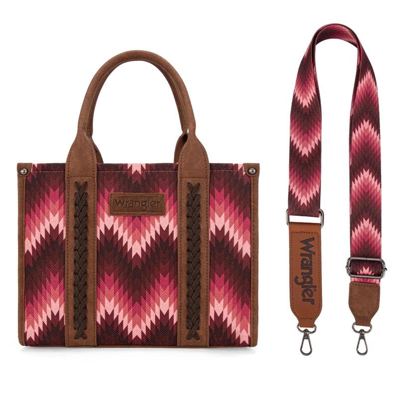 Wrangler Retro Chevron Southwestern Print Dual Sided Print Crossbody Tote Handbag