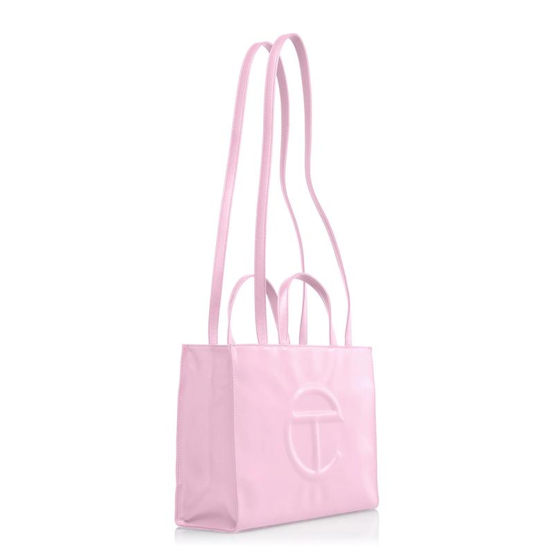 Black Friday- Gift for You-Telfar Medium Bubblegum Shopping Bag for Women - Faux Leather and Twill Lining