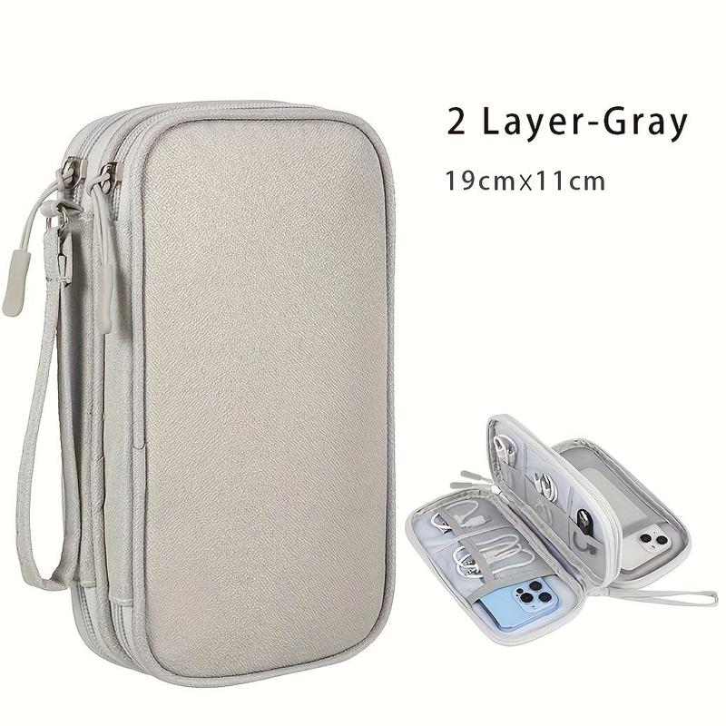 Travel Electronics Storage Bag, 1 Count Waterproof 1-layer 2-layer Storage Bag, Perfect for U Disk, Hard Disk, Headphone, and Power Bank