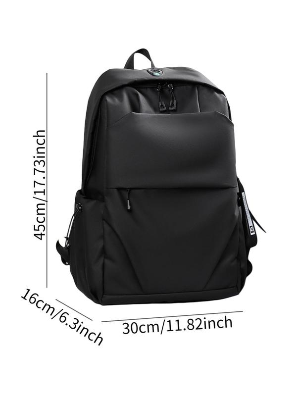 Unisex Minimalist Plain Built-in Organizer Dustproof Large Volume Backpack With Adjustable Strap, Casual Solid Business Laptop Backpack, Functional Backpack For Men & Women