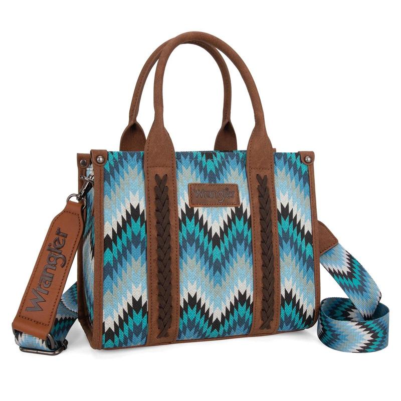 Wrangler Retro Chevron Southwestern Print Dual Sided Print Crossbody Tote Handbag