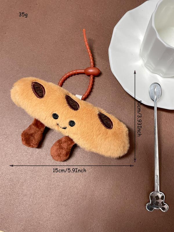 Cute Cartoon Bread Design Bag Charm, Simulation Baguette Croissant Pendant, Soft Animal Decoration Toy, Bag Decoration, Birthday Gift