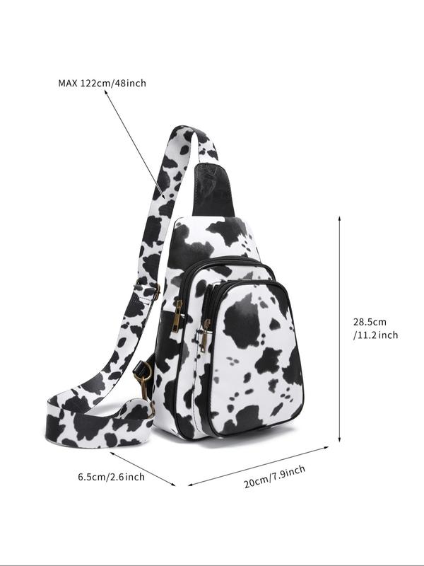 2024 Summer Cow Pattern Zipper Bum Bag for Men Vacation Beach, Unique Bags, Travel Essentials, Trendy Retro Casual Sling Fanny Packs for Women Daily, Vintage Bum Belt Bag