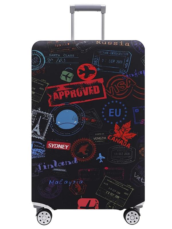 Colorblock Pattern Travel Luggage Cover, Elastic Dust Cover for Men and Women, Fashionable Luggage Cover for Trolley Suitcases