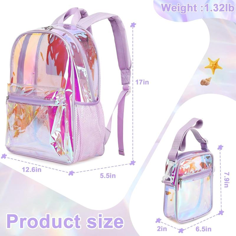 LOIDOU Clear Backpack Heavy Duty Large Clear Bookbag Transparent Backpacks See Through Backpack for College Work Travel