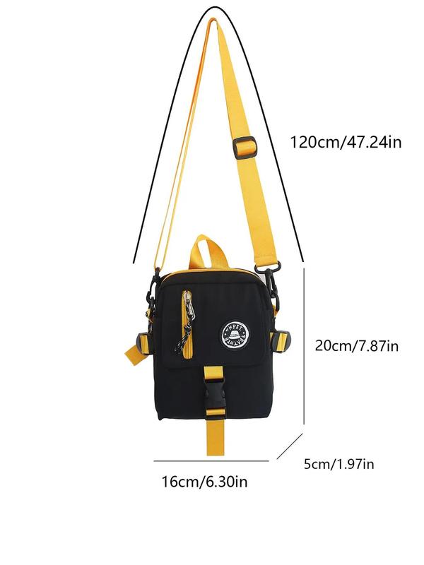 Men's Casual Plain Zipper Crossbody Bag, Fashionable Simple Phone Bag for Daily Used, Casual Trendy Versatile High-quality Daily Commuting Bag