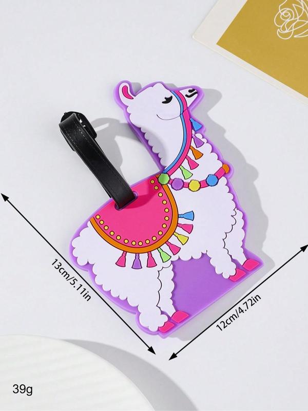 Cute Cartoon Llama Design Luggage Tag, Animal Design Luggage Tag, Portable Travel Accessories for Women & Men