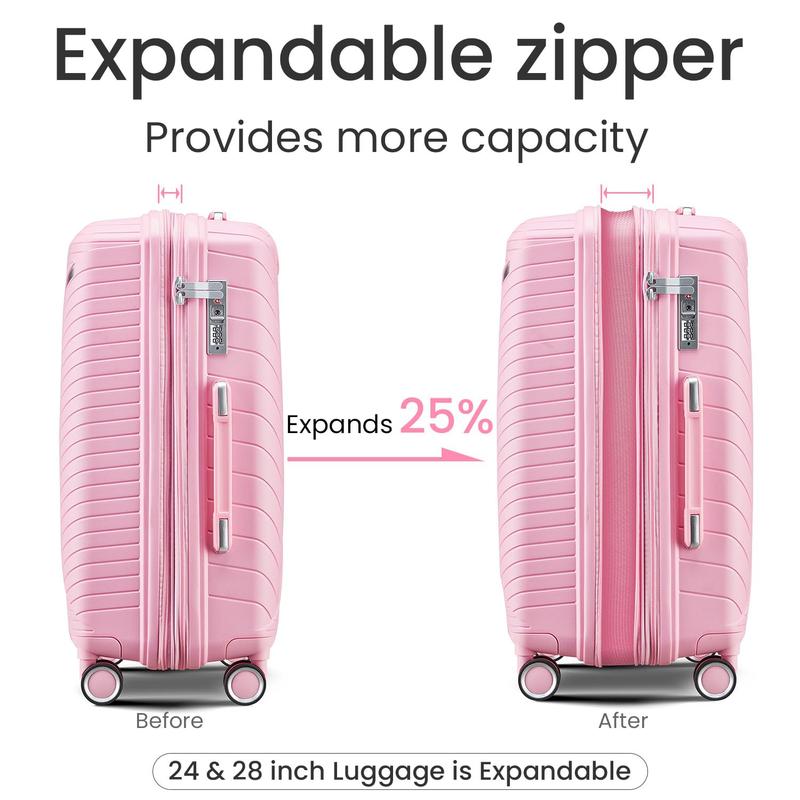 Luggage 4 Piece Sets(14 20 24 28),Expandable Lightweight Suitcase with4 Double 360 Degrees Mute SpinnerWheels PP Materials Durable TSA LockTravel Luggage for Men Women kian  suitcase